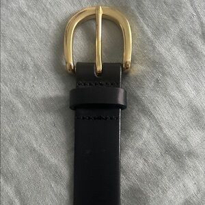 J. Crew Black Belt with Gold Buckle